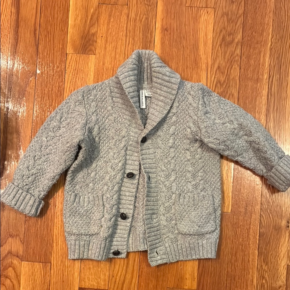 Janie&Jack Gray Cable Knit Cardigan